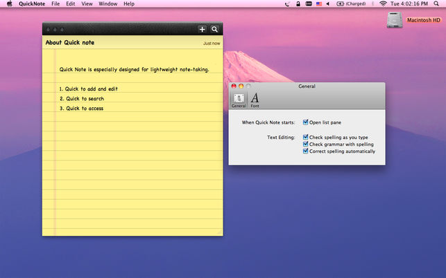 Interfaccia dell’app Note di MacOS loading:lazy