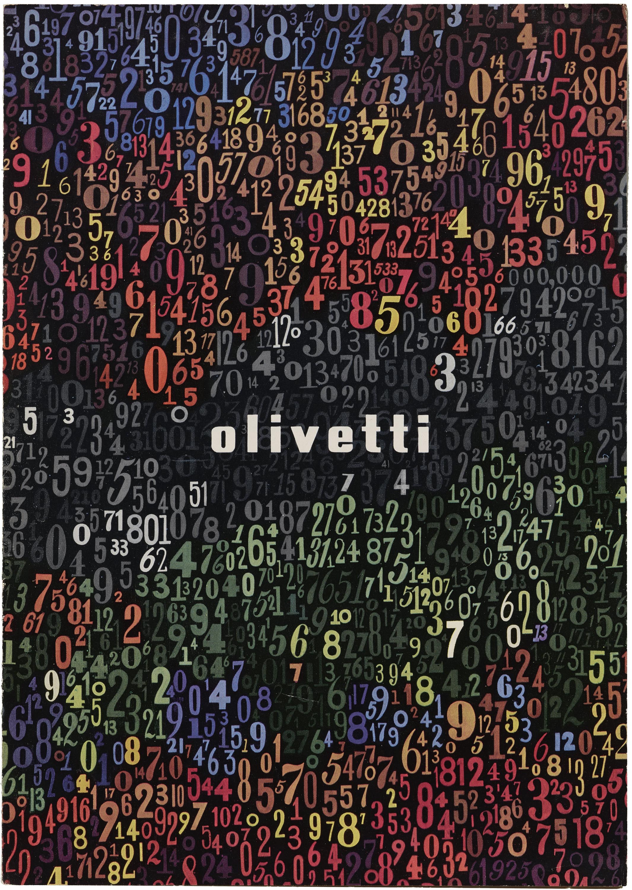 La copertina di un opuscolo realizzato da Giovanni Pintori per Olivetti